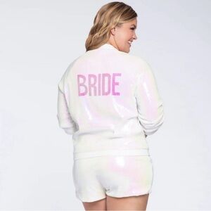 Hayley Paige Occasions White Sequin Jacket